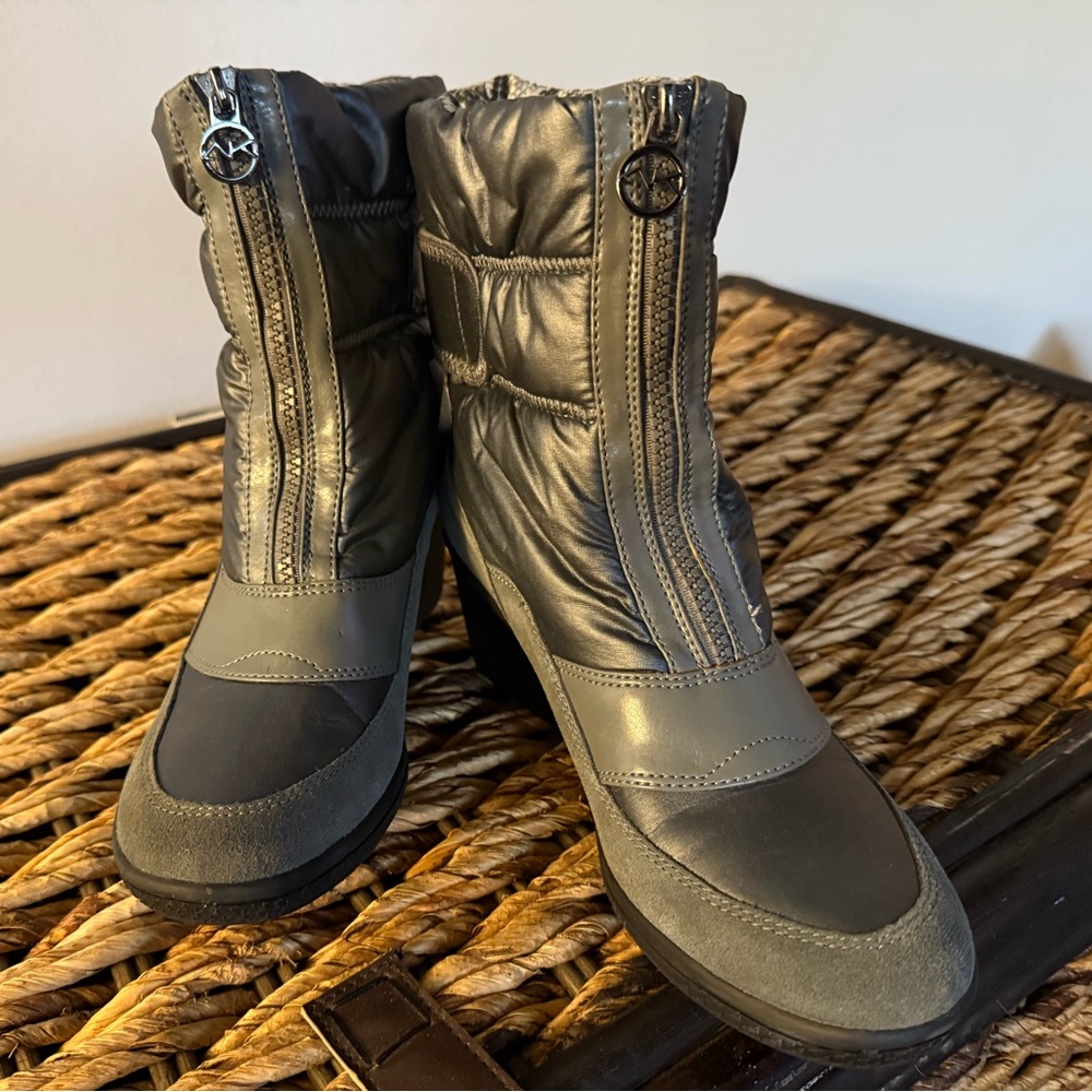 Grey ankle boots
